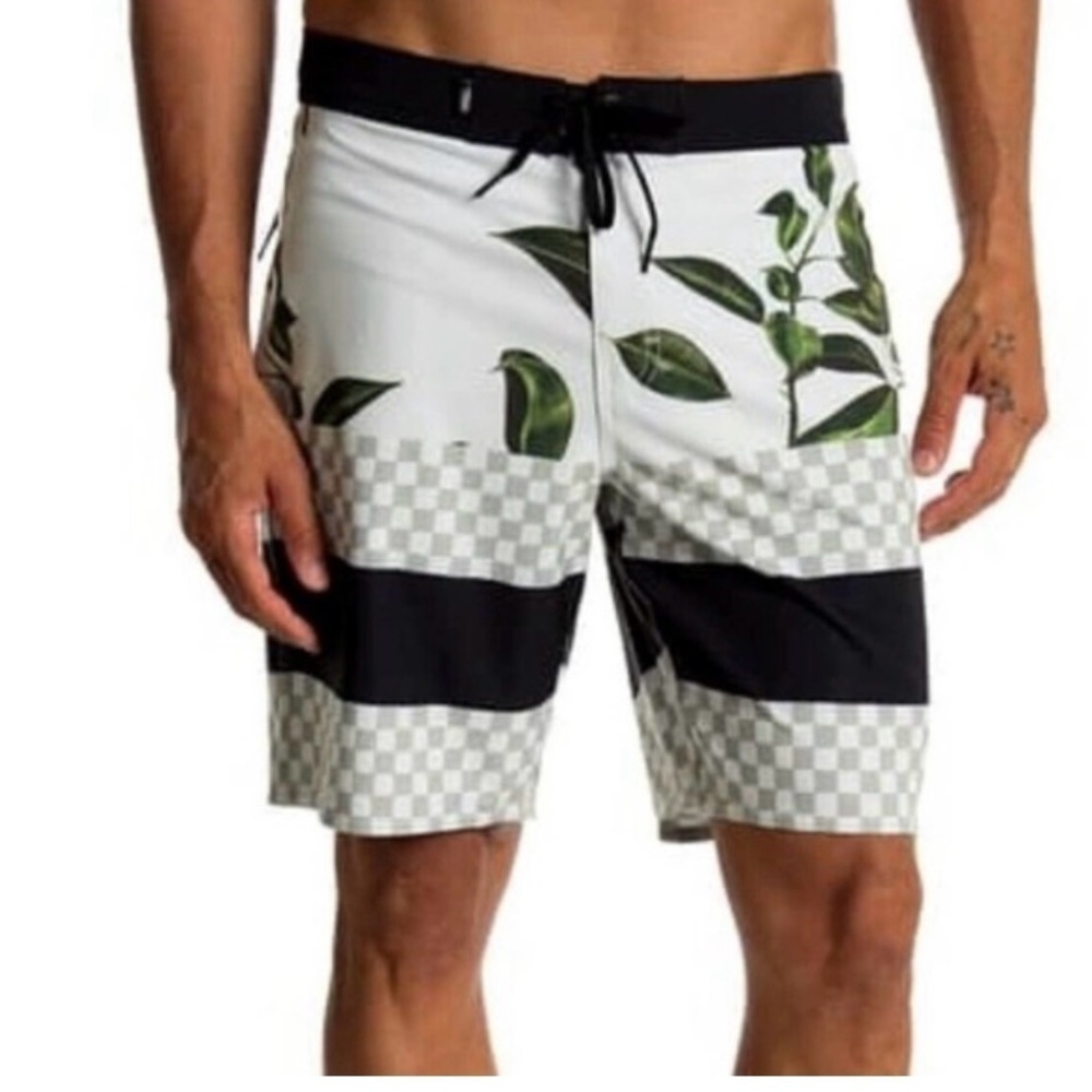 Vans Board Shorts Black White Geometric Large